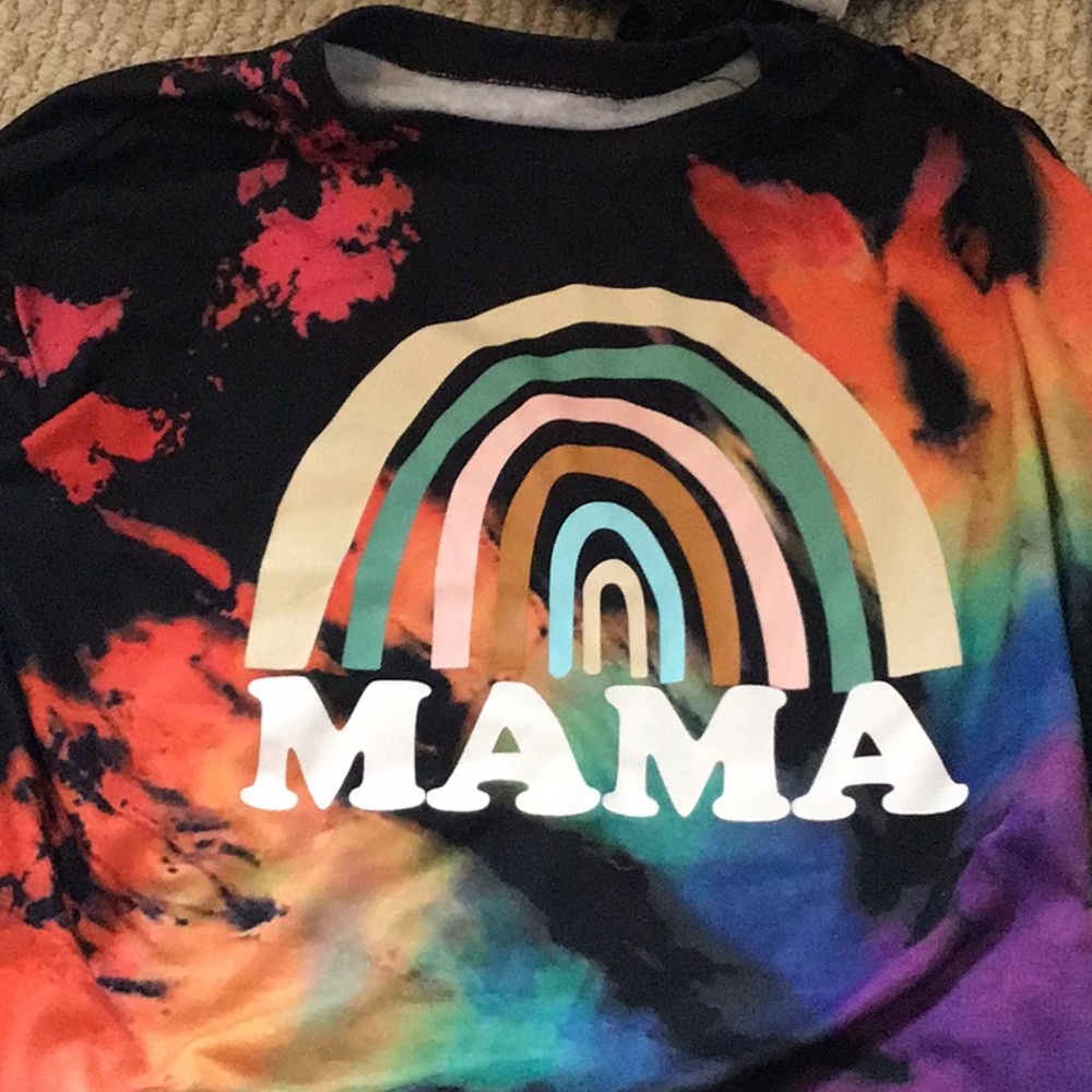 Mama tie dye light weight sweater